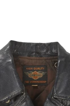 Vintage Black Leather 1950s Harley Davidson Jacket -Fashion clothing 03MCY 000 3