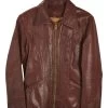 Vintage Burgundy Oshwahkon Leather Jacket