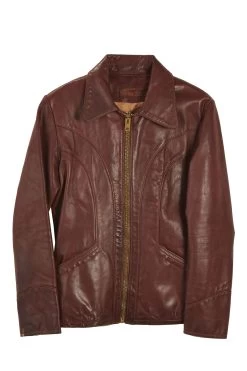 Vintage Burgundy Oshwahkon Leather Jacket