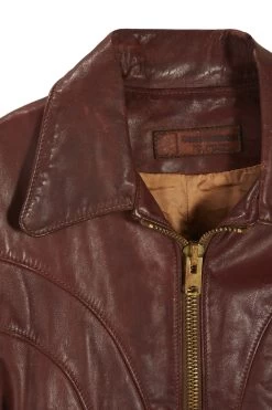 Vintage Burgundy Oshwahkon Leather Jacket -Fashion clothing 04LTY 002 3