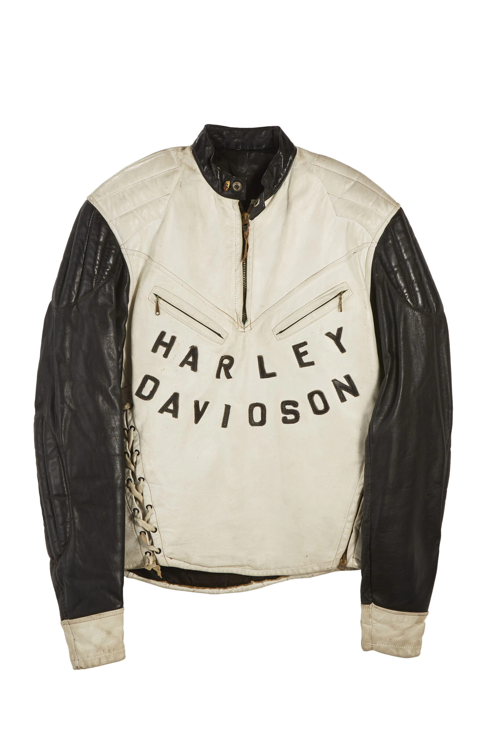 Vintage White Leather 1950s Harley Davidson Jacket 1 Vintage White Leather 1950s Harley Davidson Jacket