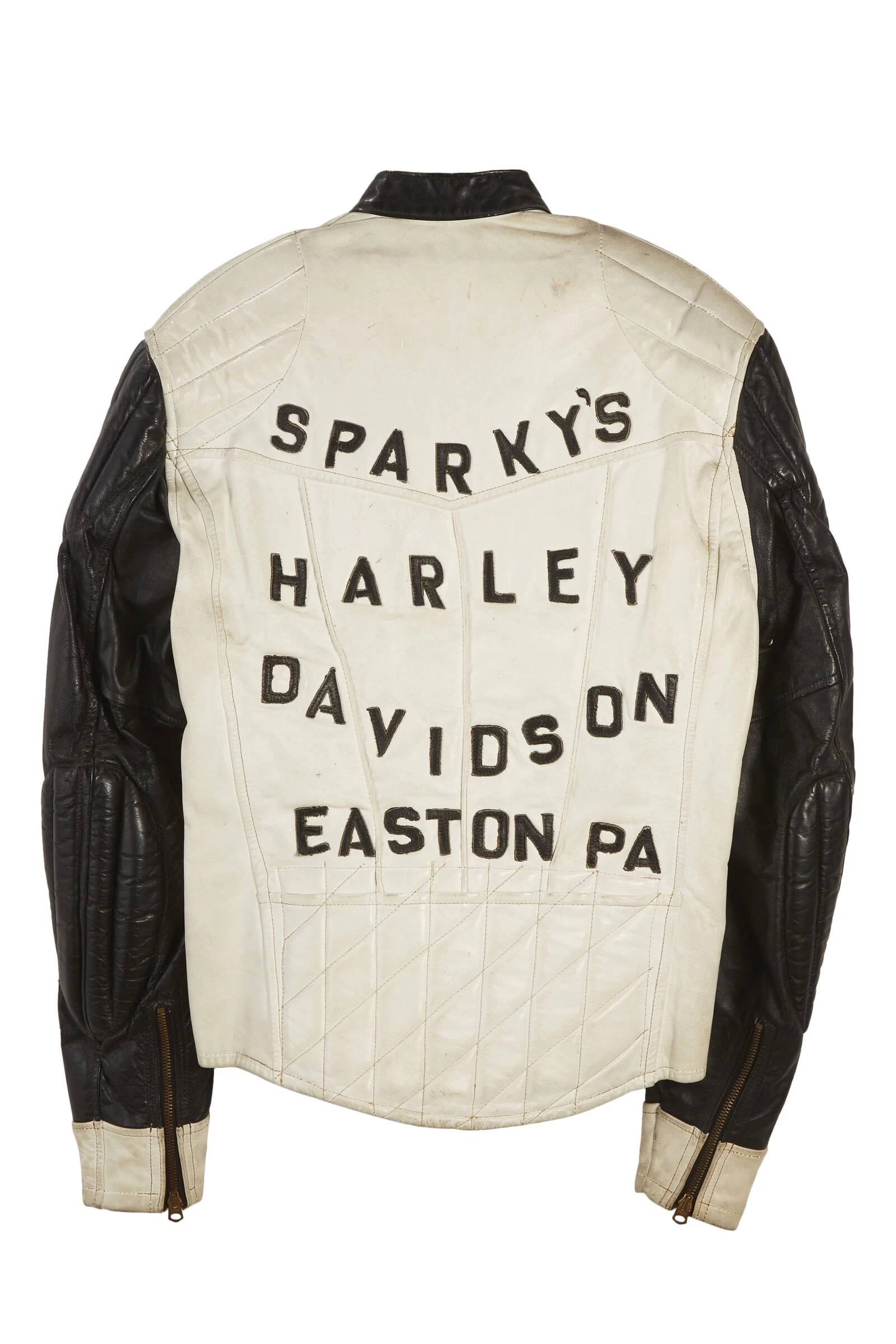 Vintage White Leather 1950s Harley Davidson Jacket 2 Vintage White Leather 1950s Harley Davidson Jacket - Image 2