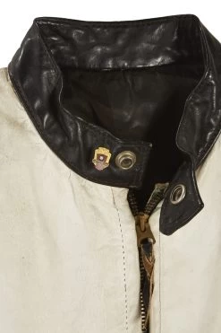 Vintage White Leather 1950s Harley Davidson Jacket 5 Vintage White Leather 1950s Harley Davidson Jacket -Fashion clothing 04LTY 003 3