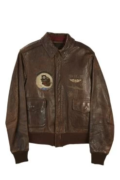 Vintage Brown Leather WWII Leather Flight Jacket