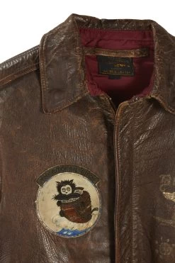 Vintage Brown Leather WWII Leather Flight Jacket -Fashion clothing 05LTX 009 3