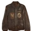 Vintage Brown Leather WWII 485th Division A-2 Leather Jacket