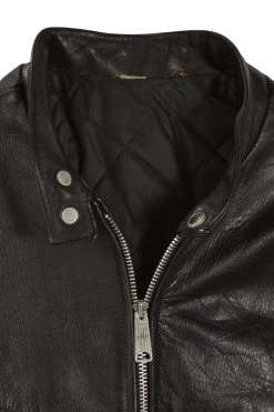Vintage Black Leather Schott 1960s Jacket -Fashion clothing 05LTY 004 3