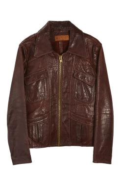 Vintage Brown Oshwahkon Leather Jacket