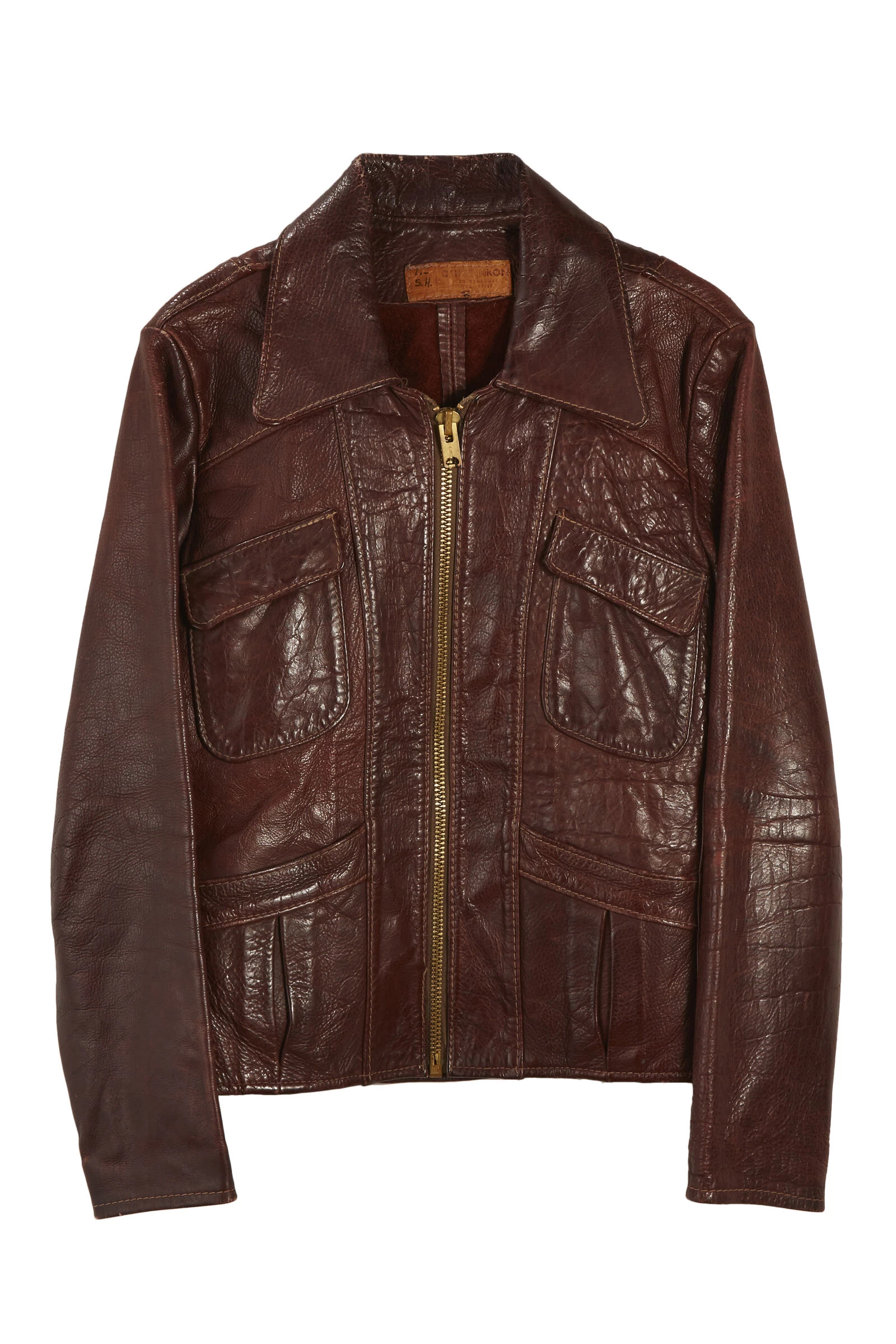 Vintage Brown Oshwahkon Leather Jacket 1 Vintage Brown Oshwahkon Leather Jacket