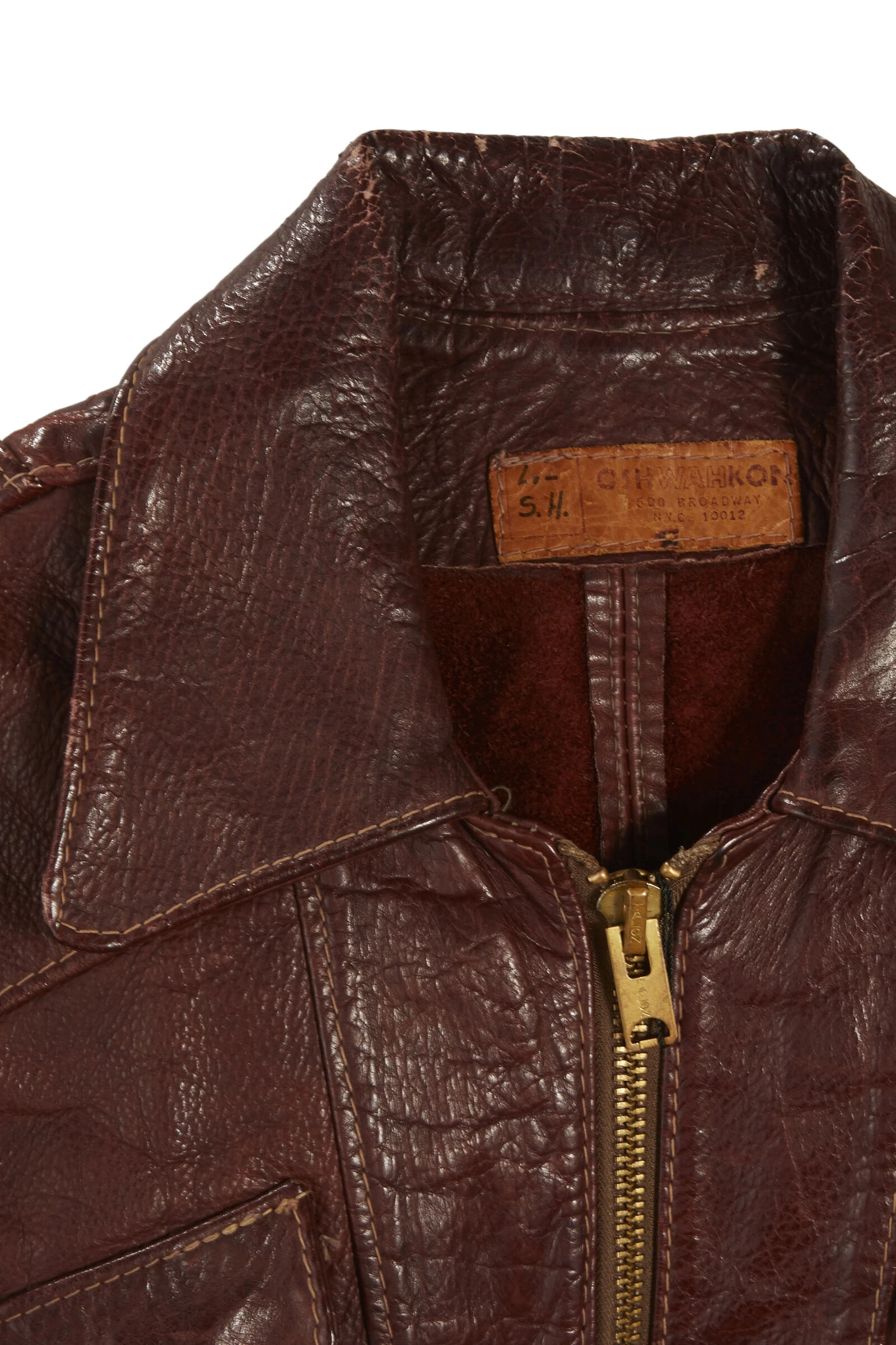 Vintage Brown Oshwahkon Leather Jacket 3 Vintage Brown Oshwahkon Leather Jacket - Image 3