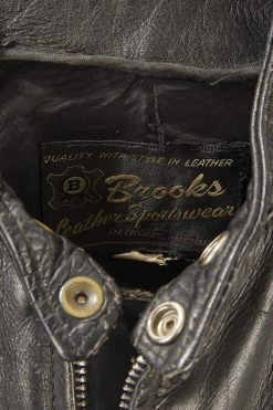 Vintage Black Leather Brooks Racing Jacket -Fashion clothing 05MCY 003 3