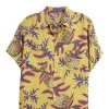 Vintage Yellow Floral Leisure Wear By Bert Hawaiian Shirt