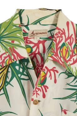 Vintage Multicolor Shell & Fish Desmond's Hawaiian Shirt 5 Vintage Multicolor Shell & Fish Desmond's Hawaiian Shirt -Fashion clothing 13HAX 003 3