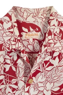 Vintage Red Graphic Hoaloha Hawaiian Shirt -Fashion clothing 13HAX 005 3