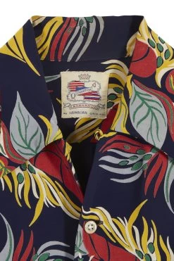 Vintage Blue Hula & Floral Champion Hawaiian Shirt -Fashion clothing 13HAX 013 3