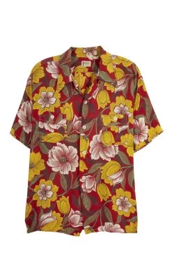 Vintage Red Floral Dunbrooke Hawaiian Shirt