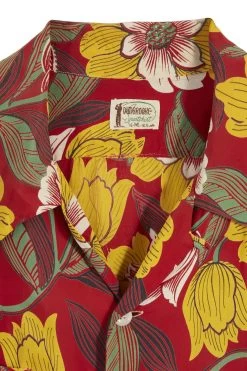 Vintage Red Floral Dunbrooke Hawaiian Shirt -Fashion clothing 13HAX 017 3