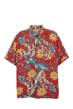 Vintage Red Floral Pilgrim Sportswear Hawaiian Shirt