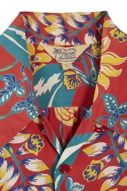 Vintage Red Floral Pilgrim Sportswear Hawaiian Shirt -Fashion clothing 13HAX 021 3
