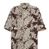 Vintage Brown Floral Hawaiian Surf Hawaiian Shirt