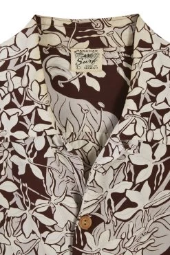 Vintage Brown Floral Hawaiian Surf Hawaiian Shirt -Fashion clothing 13HAX 023 3