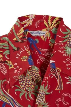 Vintage Red Hotel Motif Aupuni Hawaiian Shirt -Fashion clothing 13HAX 026 3