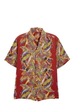 Vintage Red Floral Kamehameha Hawaiian Shirt