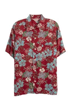 Vintage Red Floral Kuonakakai Hawaiian Shirt
