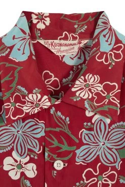 Vintage Red Floral Kuonakakai Hawaiian Shirt -Fashion clothing 13HAX 039 3