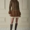 Chanel Brown Faux Fur-Trimmed Tweed Coat