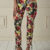 Chanel Multicolor Floral Printed Denim High-Waisted Pants