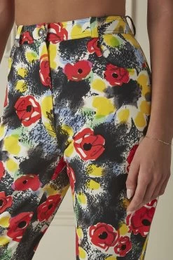 Chanel Multicolor Floral Printed Denim High-Waisted Pants -Fashion clothing 60CHW 031 3