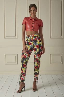 Chanel Multicolor Floral Printed Denim High-Waisted Pants -Fashion clothing 60CHW 031 4