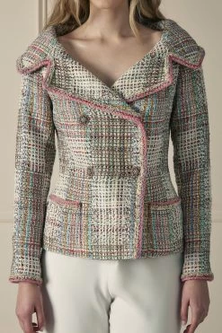 Chanel Multicolor Off-Shoulder Tweed Jacket -Fashion clothing 60CHW 037 3