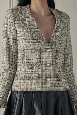 Chanel Multicolor Raw-Hem Tweed Jacket -Fashion clothing 60CHW 039 3