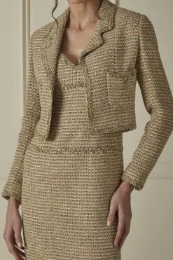 Chanel Gold & Multicolor Tweed Dress Suit Set 8 Chanel Gold & Multicolor Tweed Dress Suit Set -Fashion clothing 60CHW 076 3