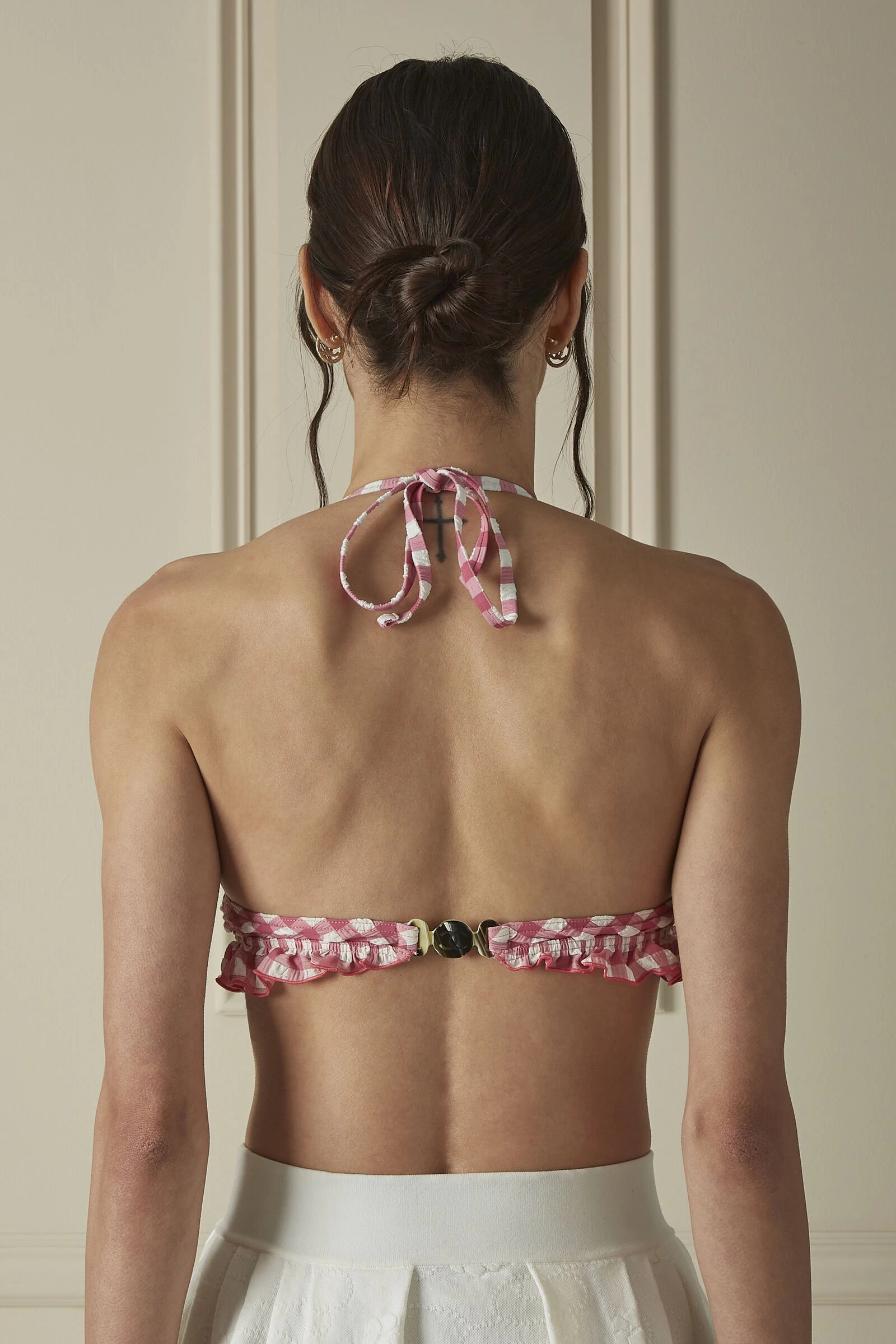 Chanel Pink Gingham Ruffled Bikini Top 2 Chanel Pink Gingham Ruffled Bikini Top - Image 2