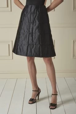 Chanel Black Quilted A-Line Skirt