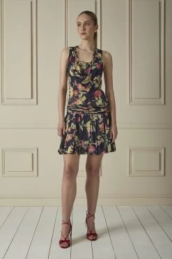 Chanel Multicolor Floral Silk Dress