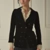 Chanel Black Velvet Double-Breasted Jacket