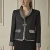 Chanel Black Quilted Cotton Metallic Striped Jacket