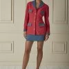 Chanel Pink Wool & Denim Skirt Suit Set