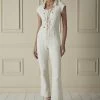 Chanel Cream Tweed Lace-Up Jumpsuit