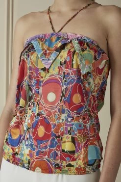 Chanel Multicolor Printed Silk Halter Neck Top -Fashion clothing 60CHW 164 3