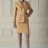 Chanel Pastel Orange Wool Tweed Skirt Suit Set