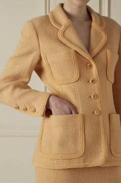 Chanel Pastel Orange Wool Tweed Skirt Suit Set 7 Chanel Pastel Orange Wool Tweed Skirt Suit Set -Fashion clothing 60CHW 172 3