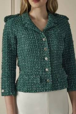 Chanel Green Tweed Cropped Jacket -Fashion clothing 60CHW 181 3