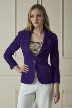 Chanel Purple Wool Single-Breasted Jacket