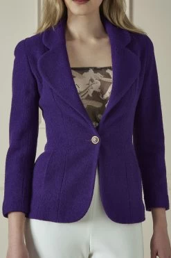 Chanel Purple Wool Single-Breasted Jacket -Fashion clothing 60CHW 197 3