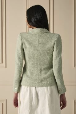 Chanel Green Bouclé Tweed Collared Blazer -Fashion clothing 60CHW 198 2